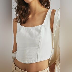 NWT Anthropologie Pilcro White Corset Tank in Medium